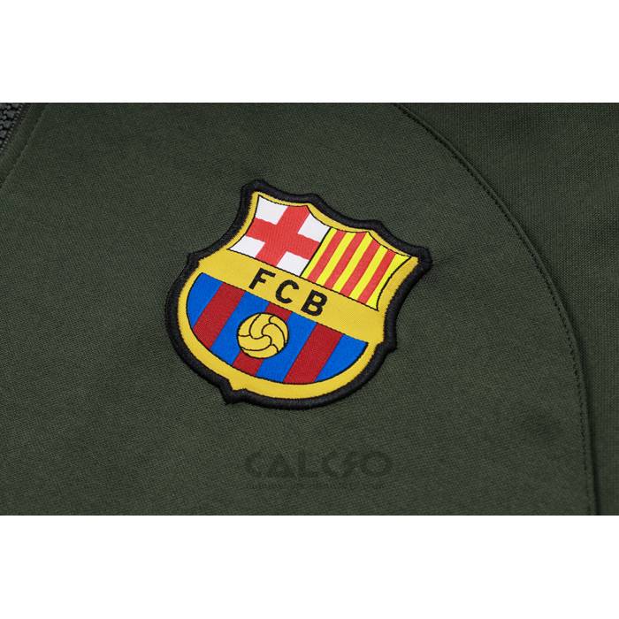 Tuta da Track di Felpa FC Barcellona Bambino 2023-2024 Verde Scuro